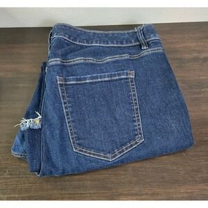 Lane Bryant Jeans Womens Size 24 Dark Wash Stretch Raw Hem Denim